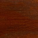 Stain and Finish wood swatch in Mad River Mahogany, deep reddish-brown tone with fine natural wood grain.